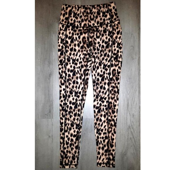 Lot of Victoria's Secret Leopard Print Leggings Size 2 Dark Green Black Cheetah - Picture 2 of 11